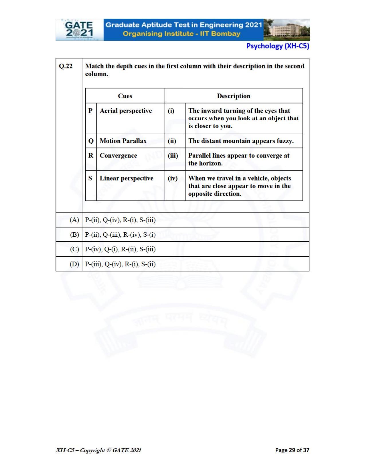 GATE 2021 Humanities & Social Sciences (XH) Question Paper - Page 194