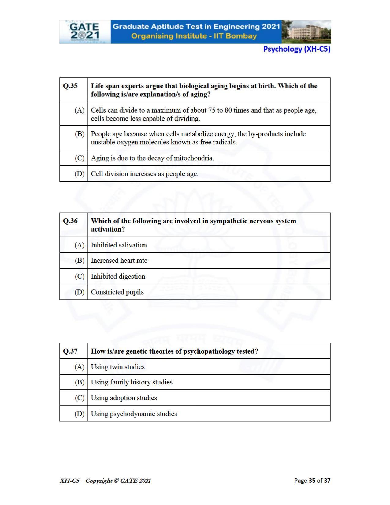 GATE 2021 Humanities & Social Sciences (XH) Question Paper - Page 200