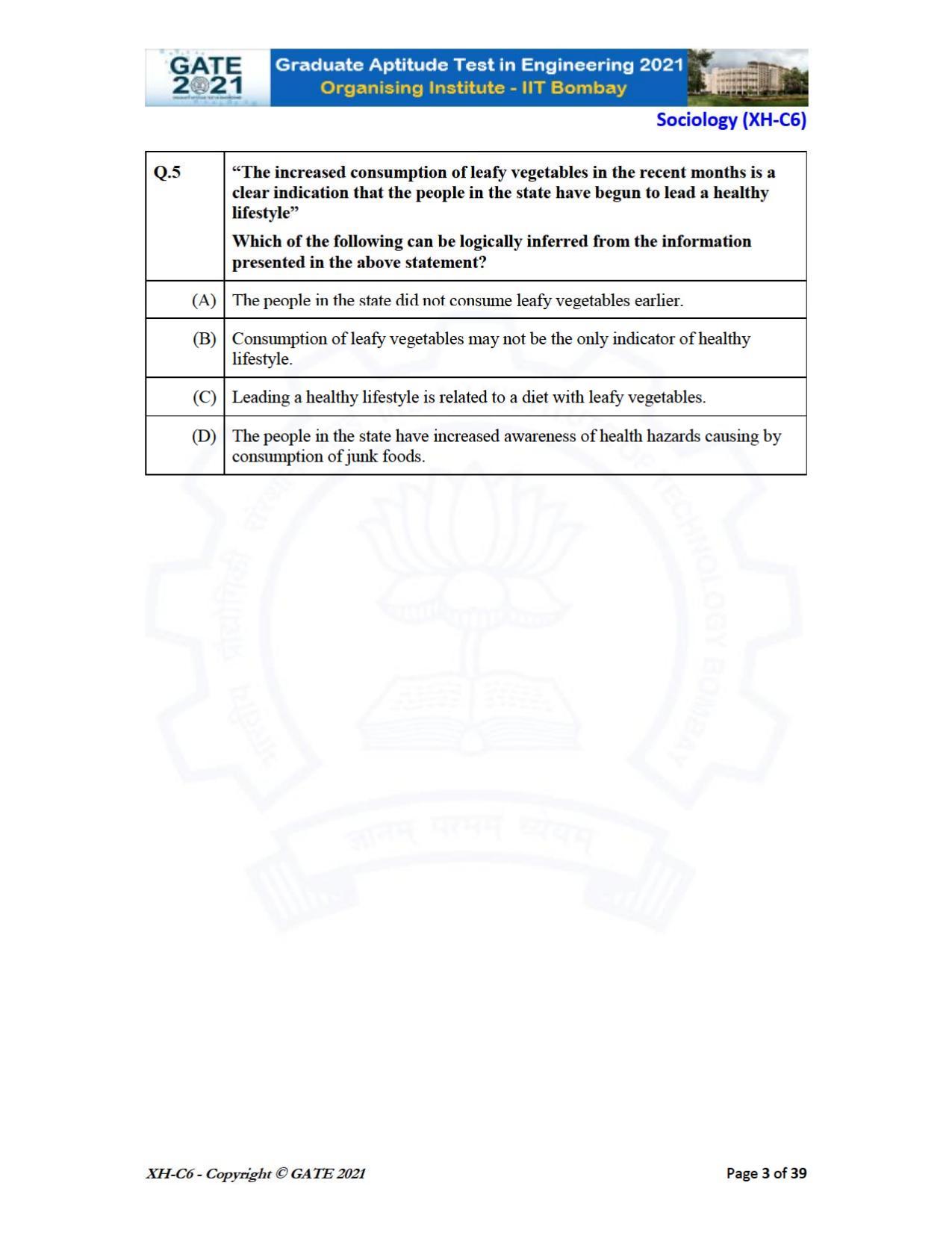 GATE 2021 Humanities & Social Sciences (XH) Question Paper - Page 208