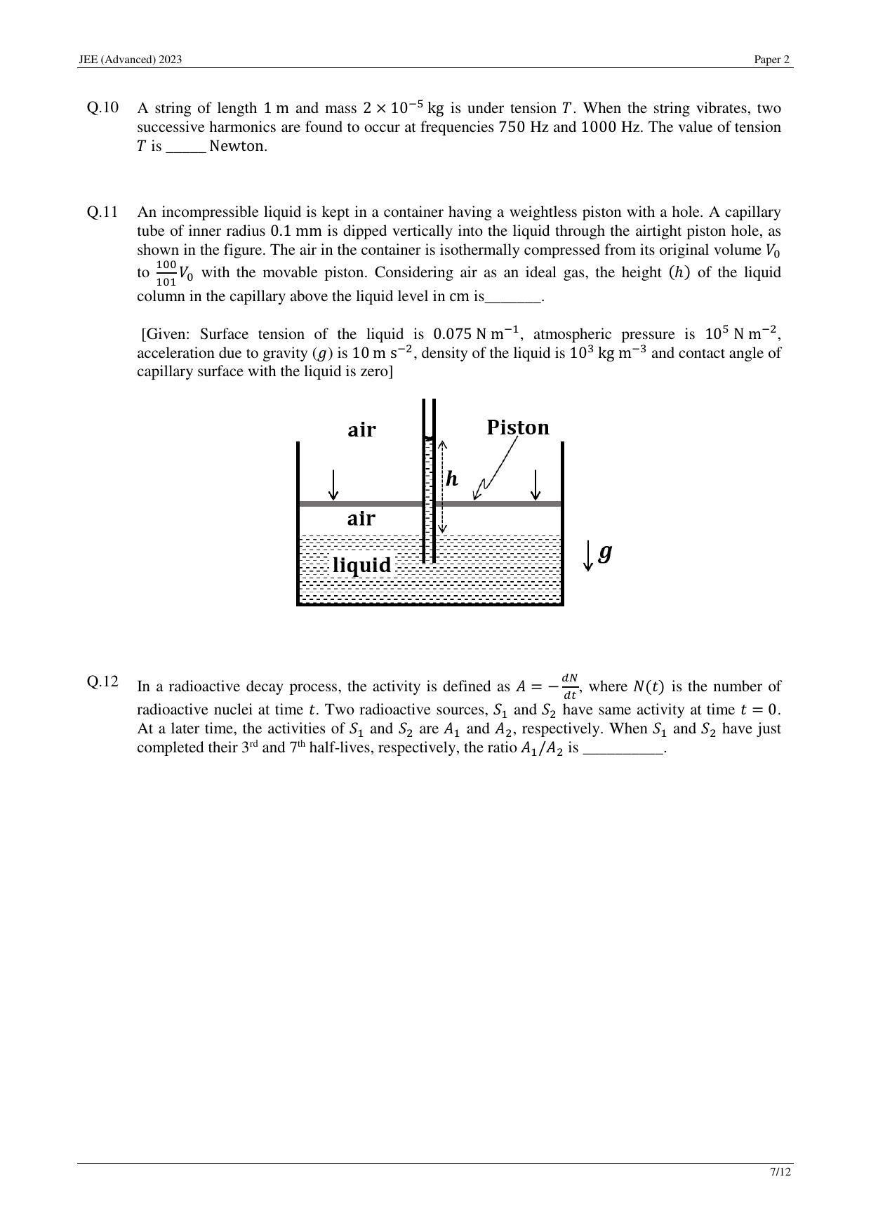 JEE (Advanced) 2023 Paper II - Mathematics Answer Key - Page 16