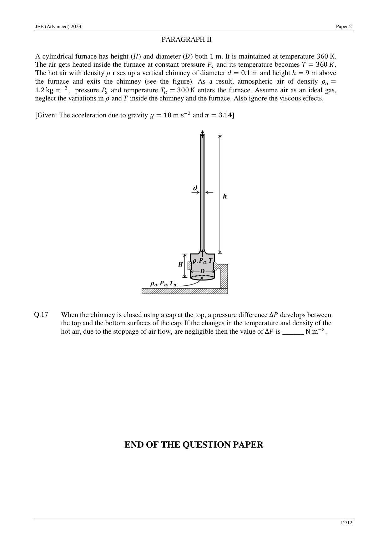 JEE (Advanced) 2023 Paper II - Mathematics Answer Key - Page 21