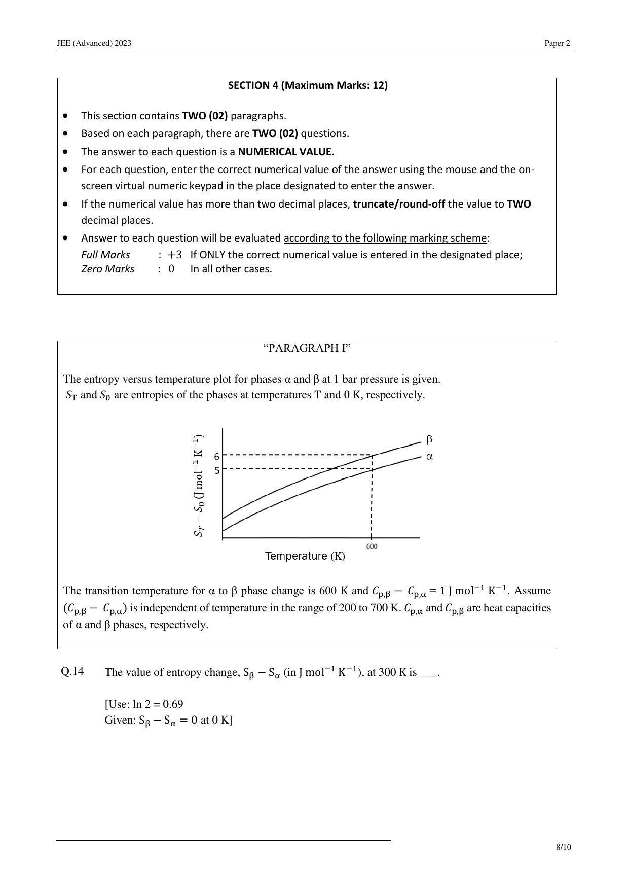 JEE (Advanced) 2023 Paper II - Mathematics Answer Key - Page 29