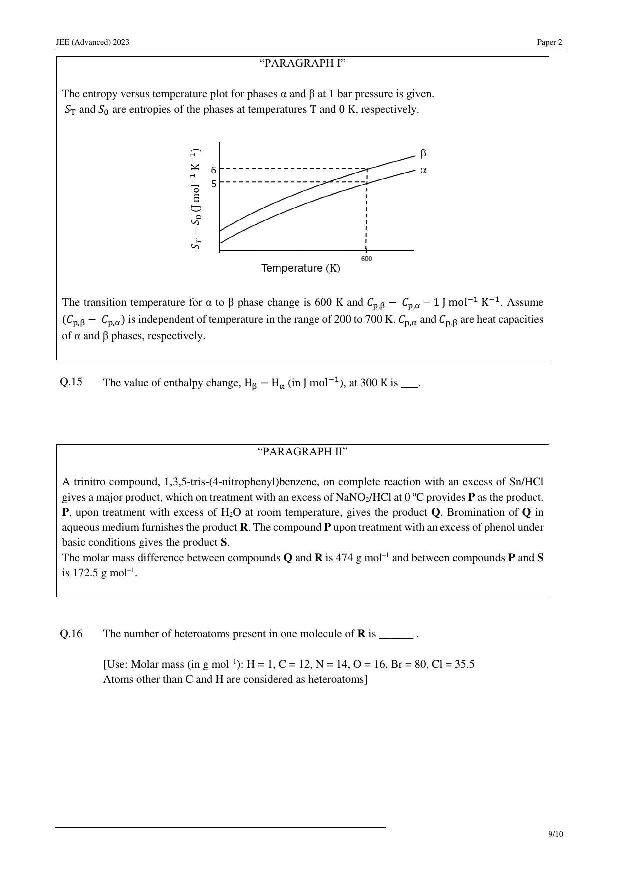 JEE (Advanced) 2023 Paper II - Mathematics Answer Key - Page 30