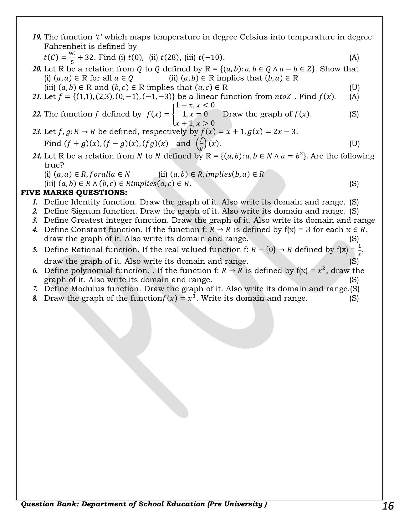 Karnataka 1st PUC Question Bank 2025 - Maths - Page 16