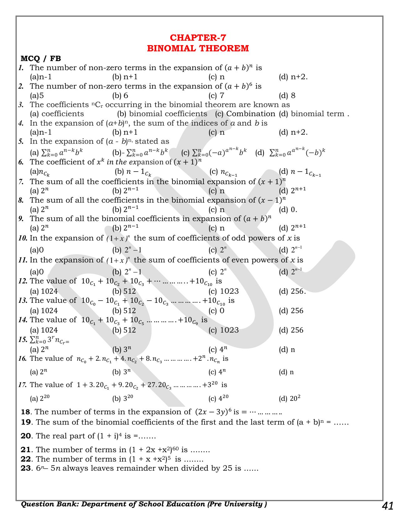 Karnataka 1st PUC Question Bank 2025 - Maths - Page 41
