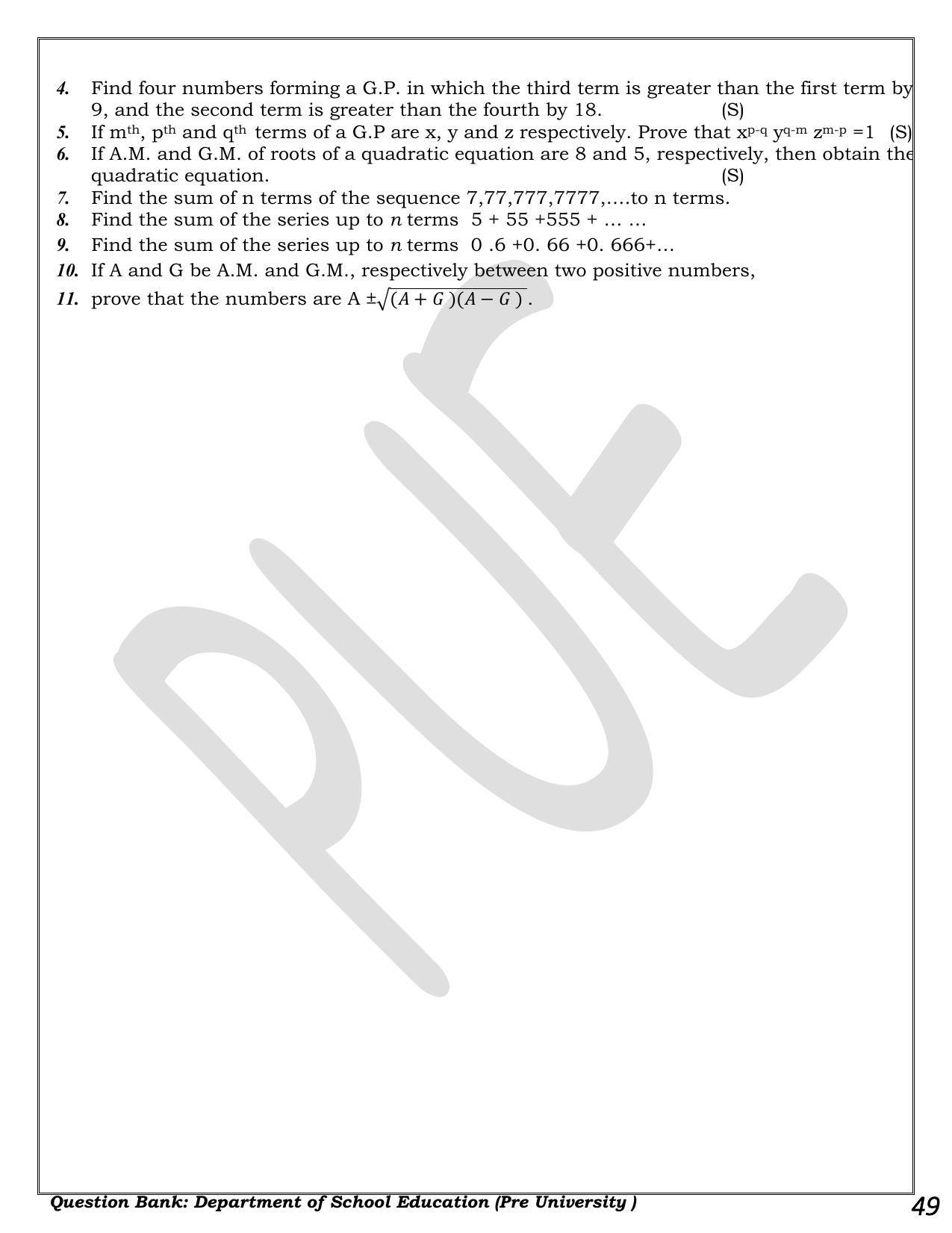 Karnataka 1st PUC Question Bank 2025 - Maths - Page 49