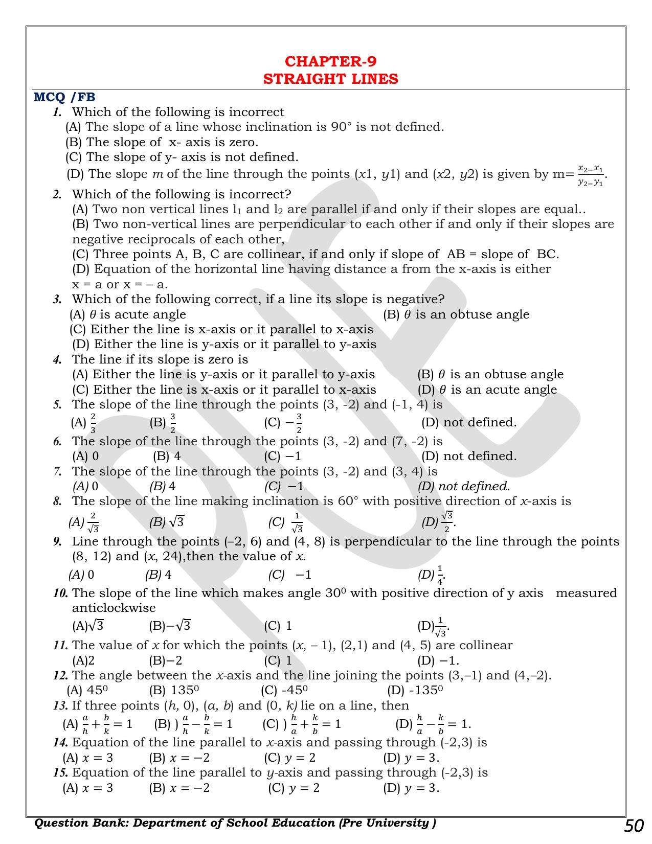 Karnataka 1st PUC Question Bank 2025 - Maths - Page 50
