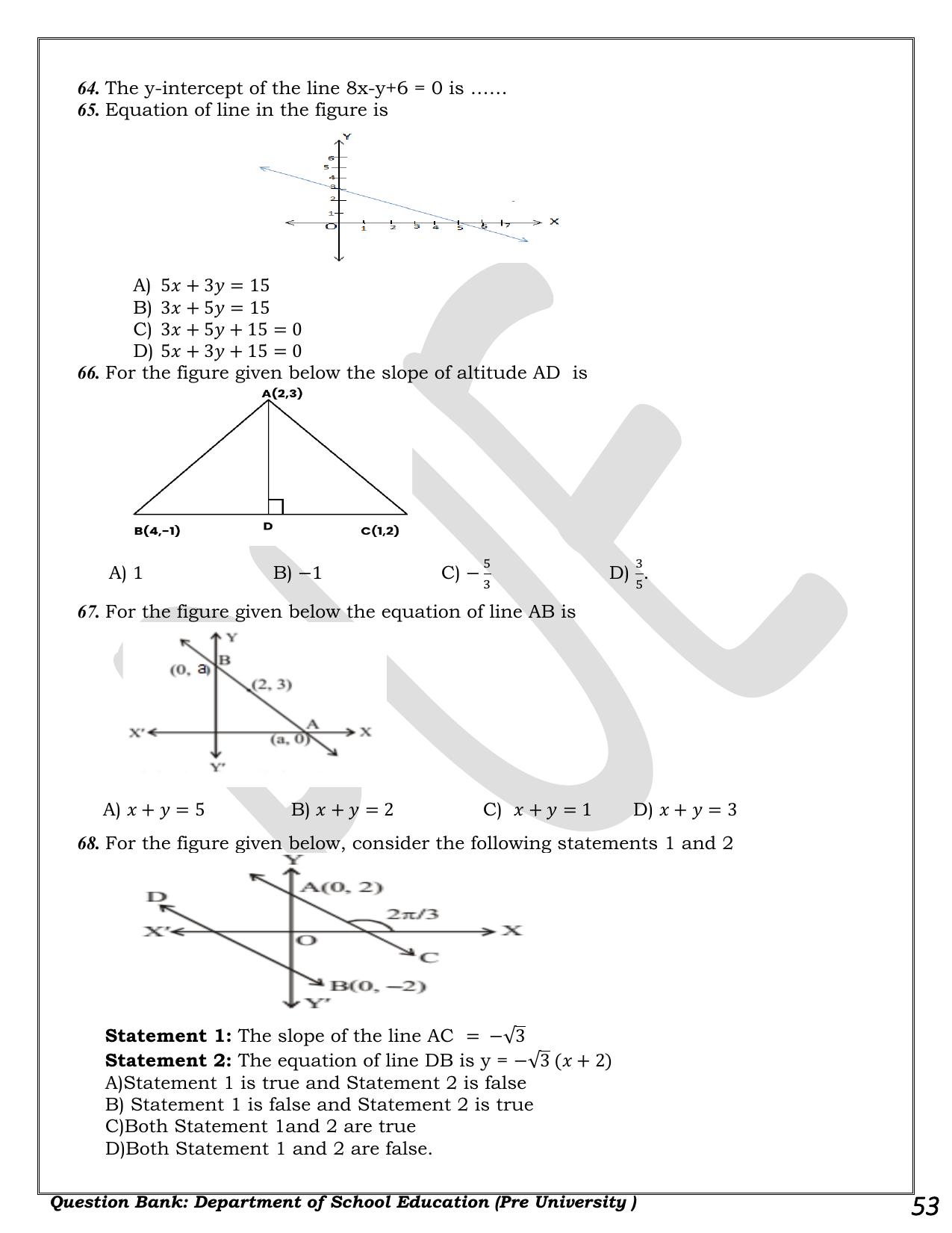 Karnataka 1st PUC Question Bank 2025 - Maths - Page 53