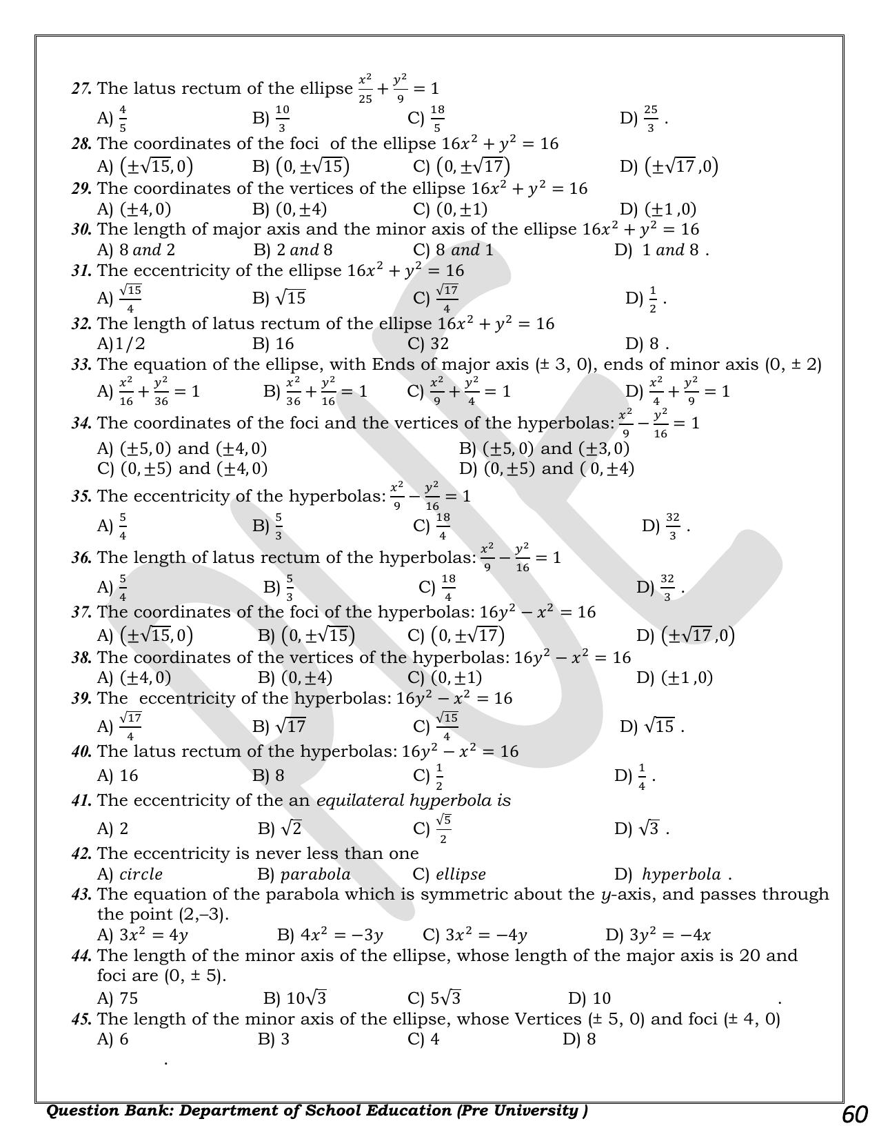 Karnataka 1st PUC Question Bank 2025 - Maths - Page 60