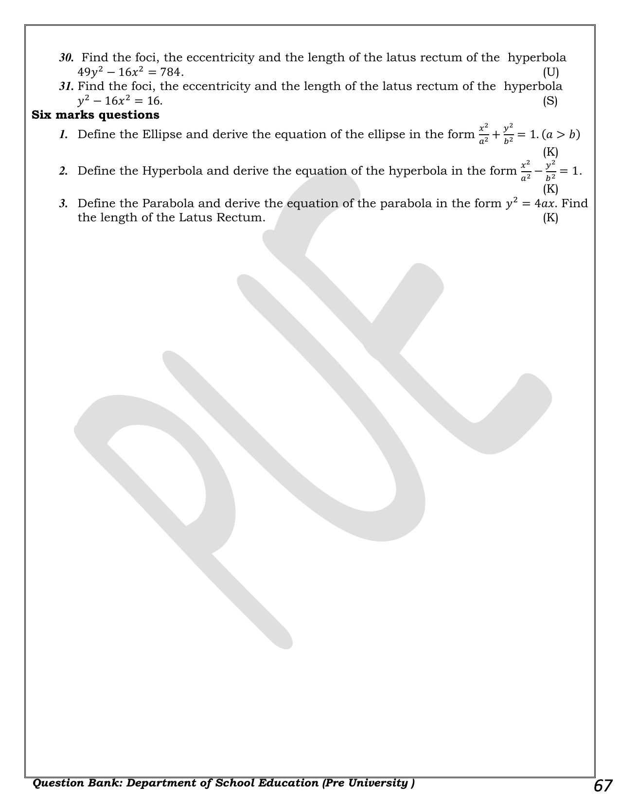 Karnataka 1st PUC Question Bank 2025 - Maths - Page 67