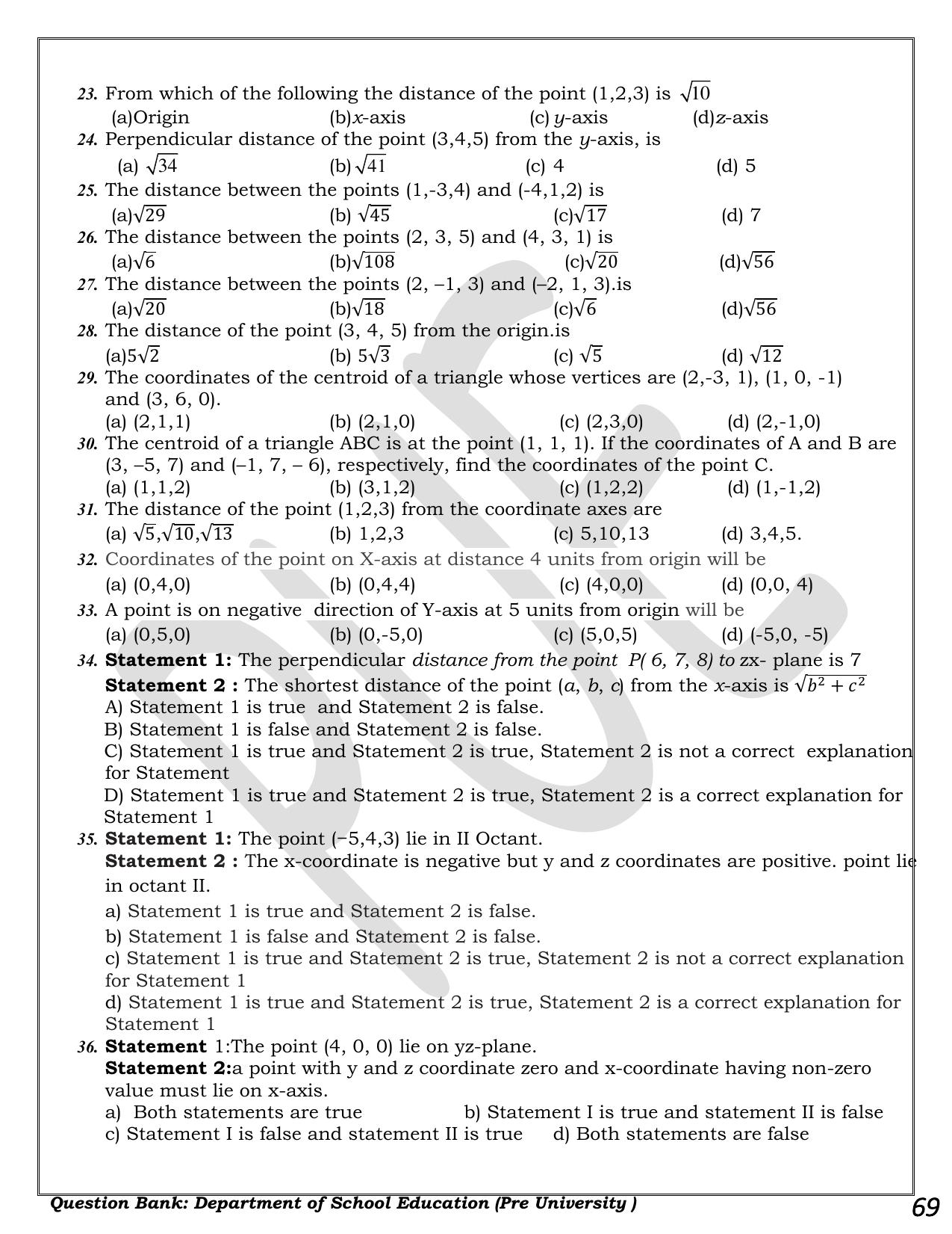 Karnataka 1st PUC Question Bank 2025 - Maths - Page 69