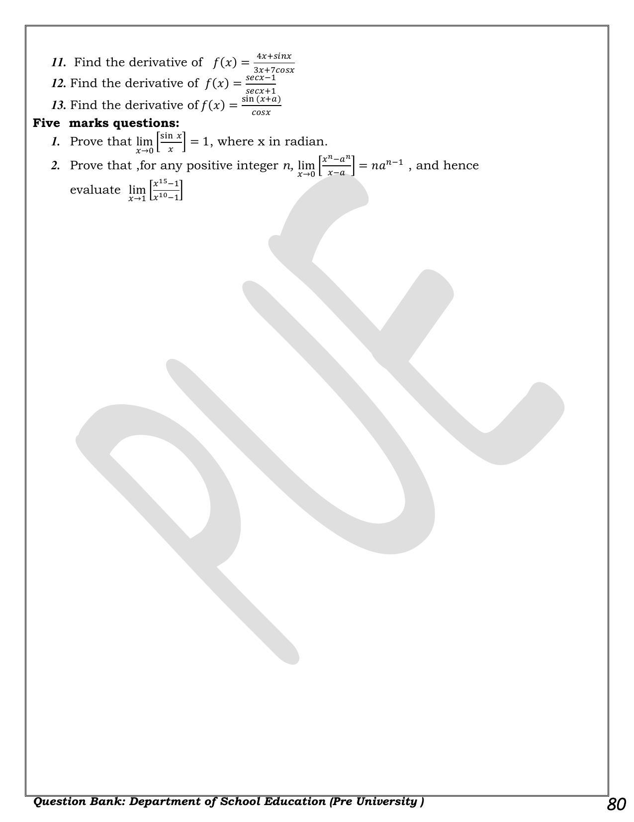 Karnataka 1st PUC Question Bank 2025 - Maths - Page 80