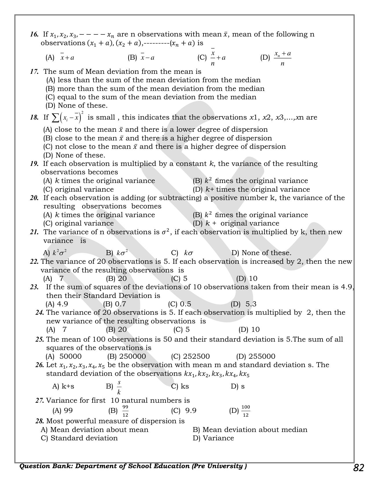 Karnataka 1st PUC Question Bank 2025 - Maths - Page 82