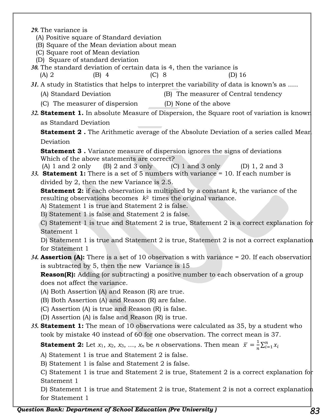 Karnataka 1st PUC Question Bank 2025 - Maths - Page 83