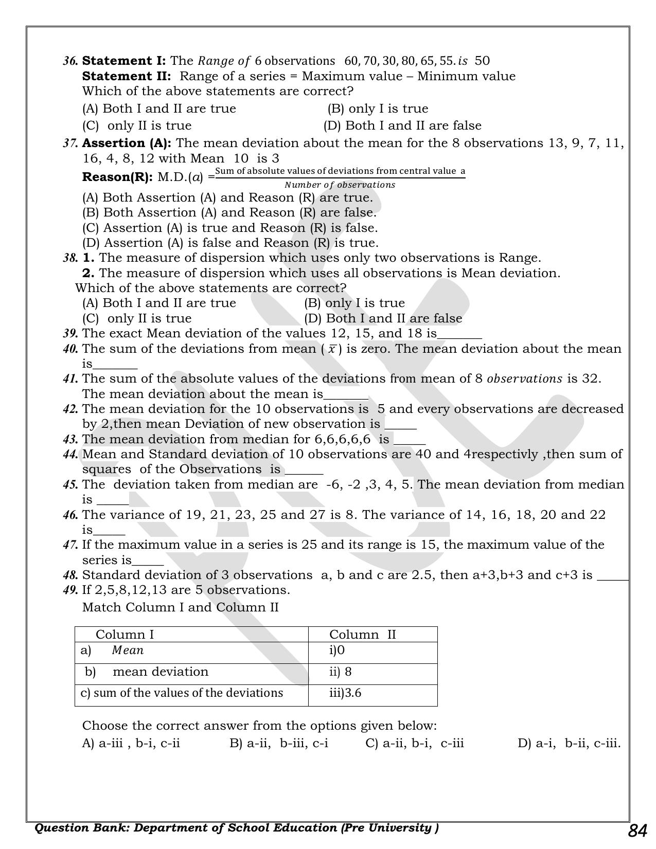 Karnataka 1st PUC Question Bank 2025 - Maths - Page 84