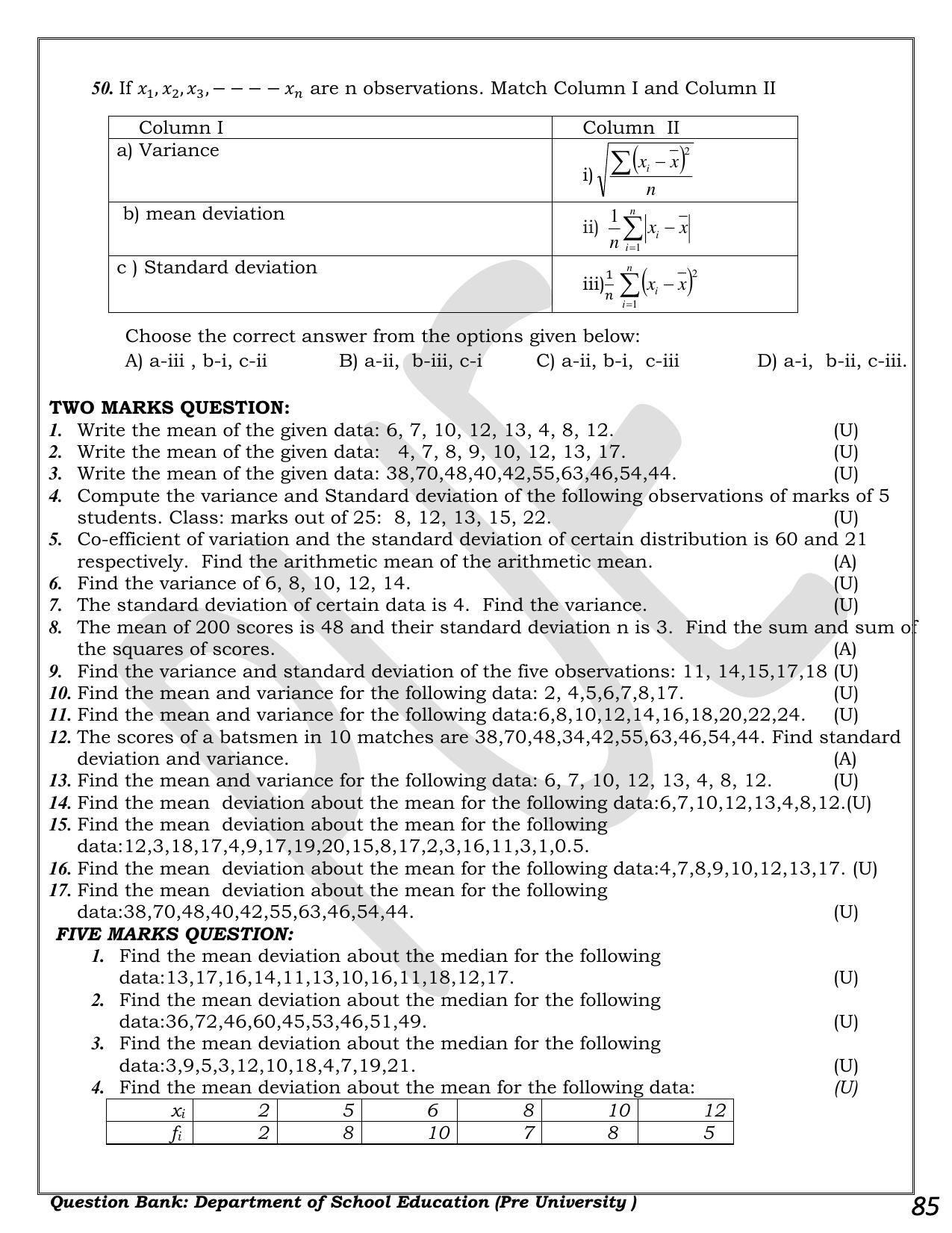 Karnataka 1st PUC Question Bank 2025 - Maths - Page 85