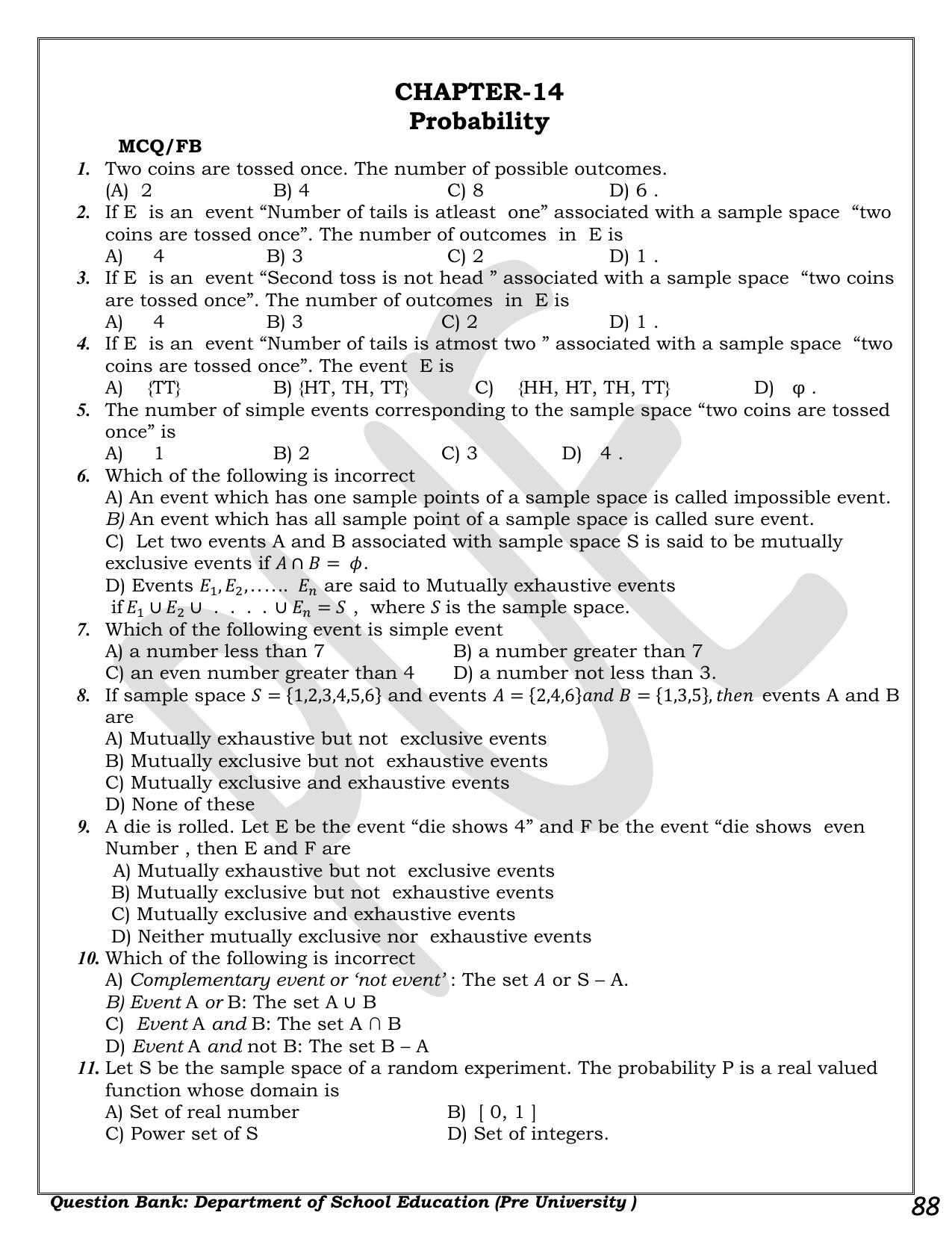 Karnataka 1st PUC Question Bank 2025 - Maths - Page 88