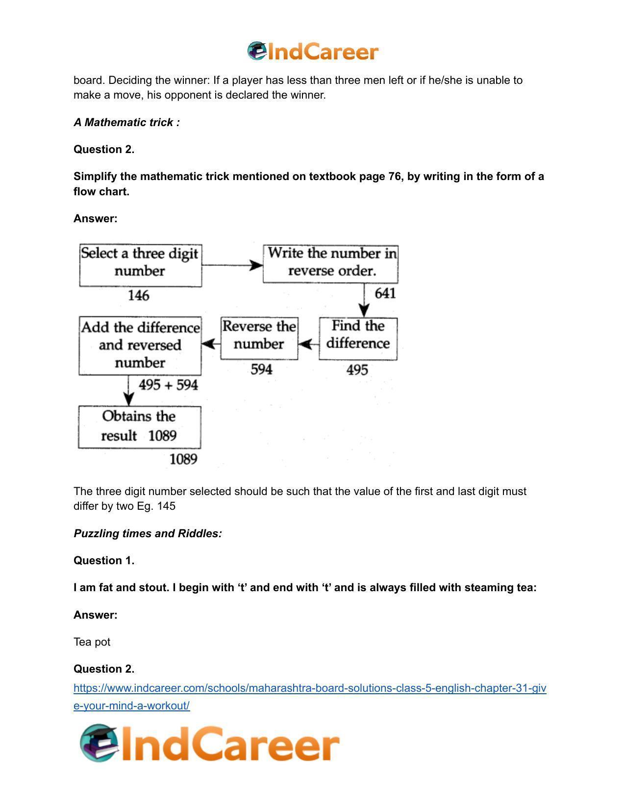 Maharashtra Board Solutions Class 5-English: Chapter 31- Give your Mind a Workout! - Page 3