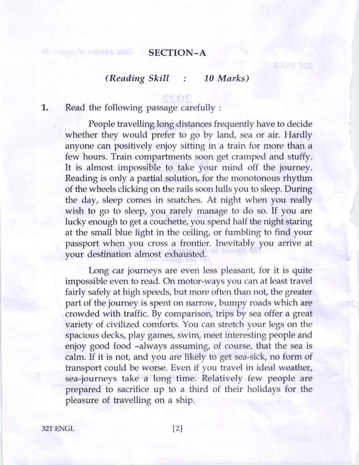 Assam HS 2nd Year English 2022 Question Paper - Page 2