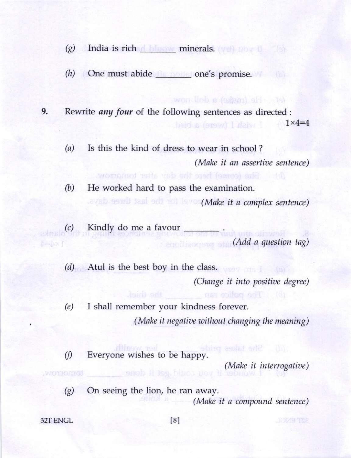 Assam HS 2nd Year English 2022 Question Paper - Page 8