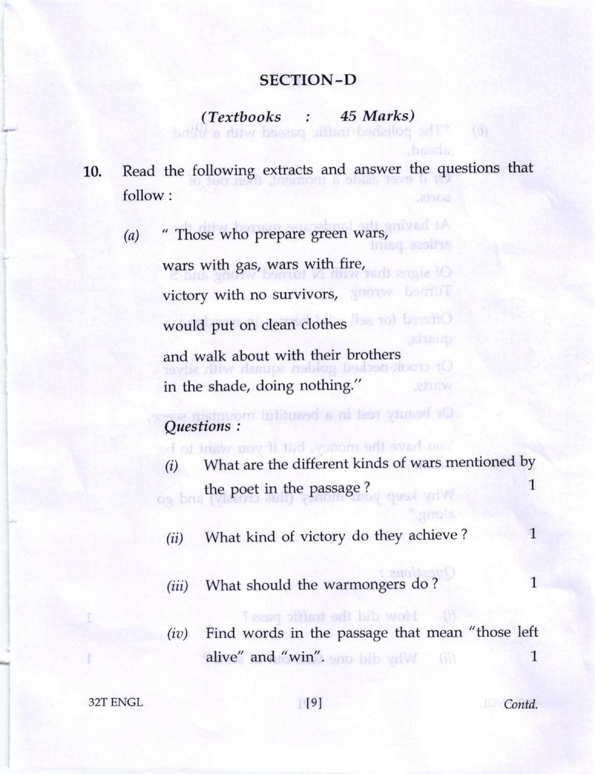 Assam HS 2nd Year English 2022 Question Paper - Page 9