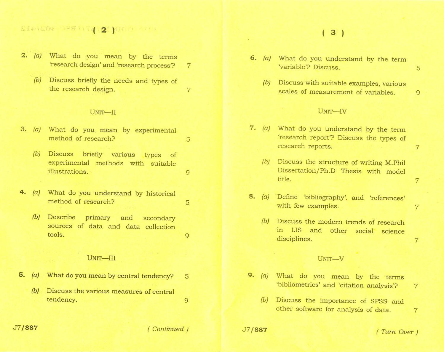 Assam University MLiSc (302) Dec.-2016 Question Paper - Page 2