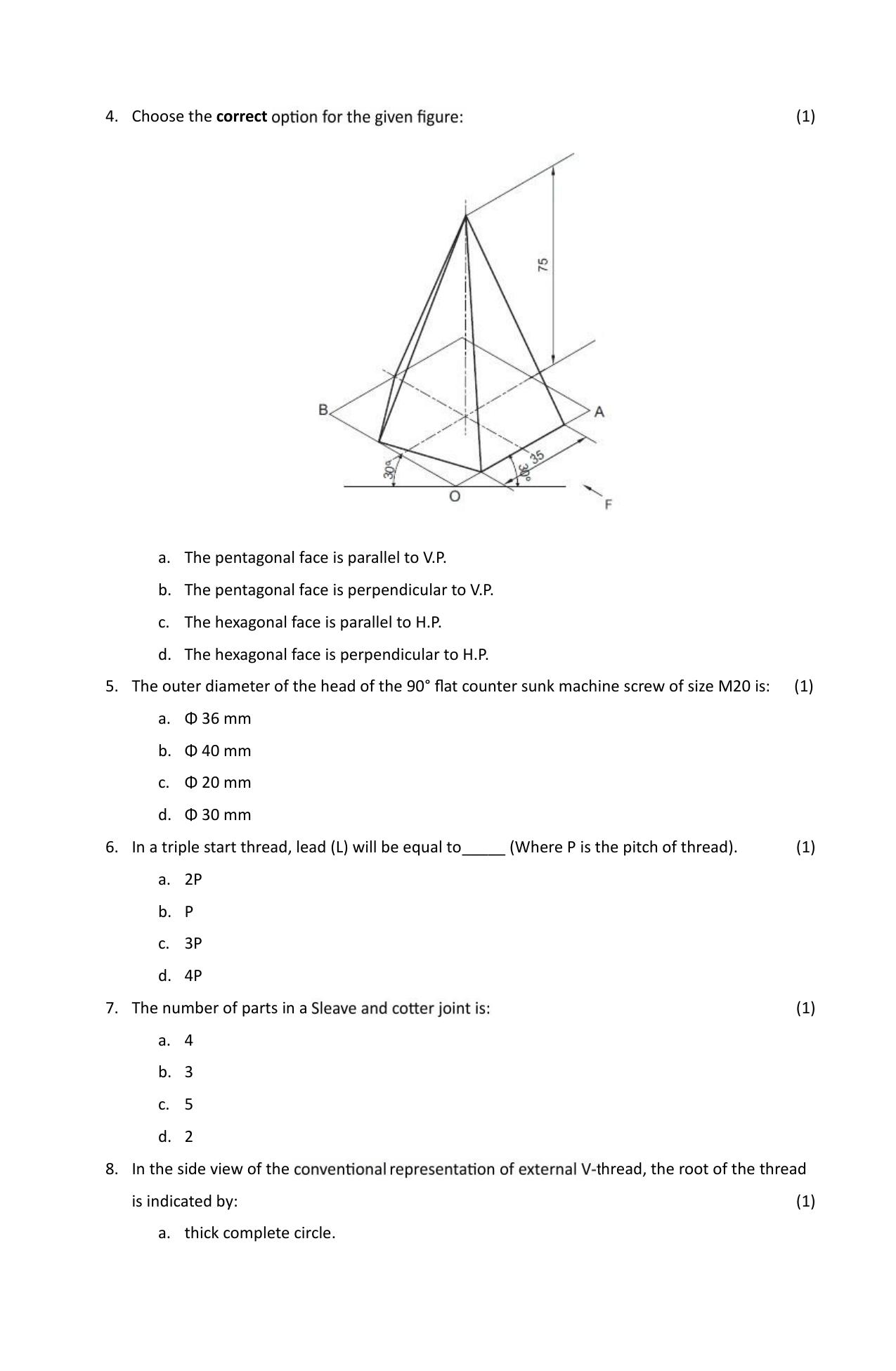 Edudel Class 12 Engineering Graphics Practice Papers-1 (2023-24) - Page 2