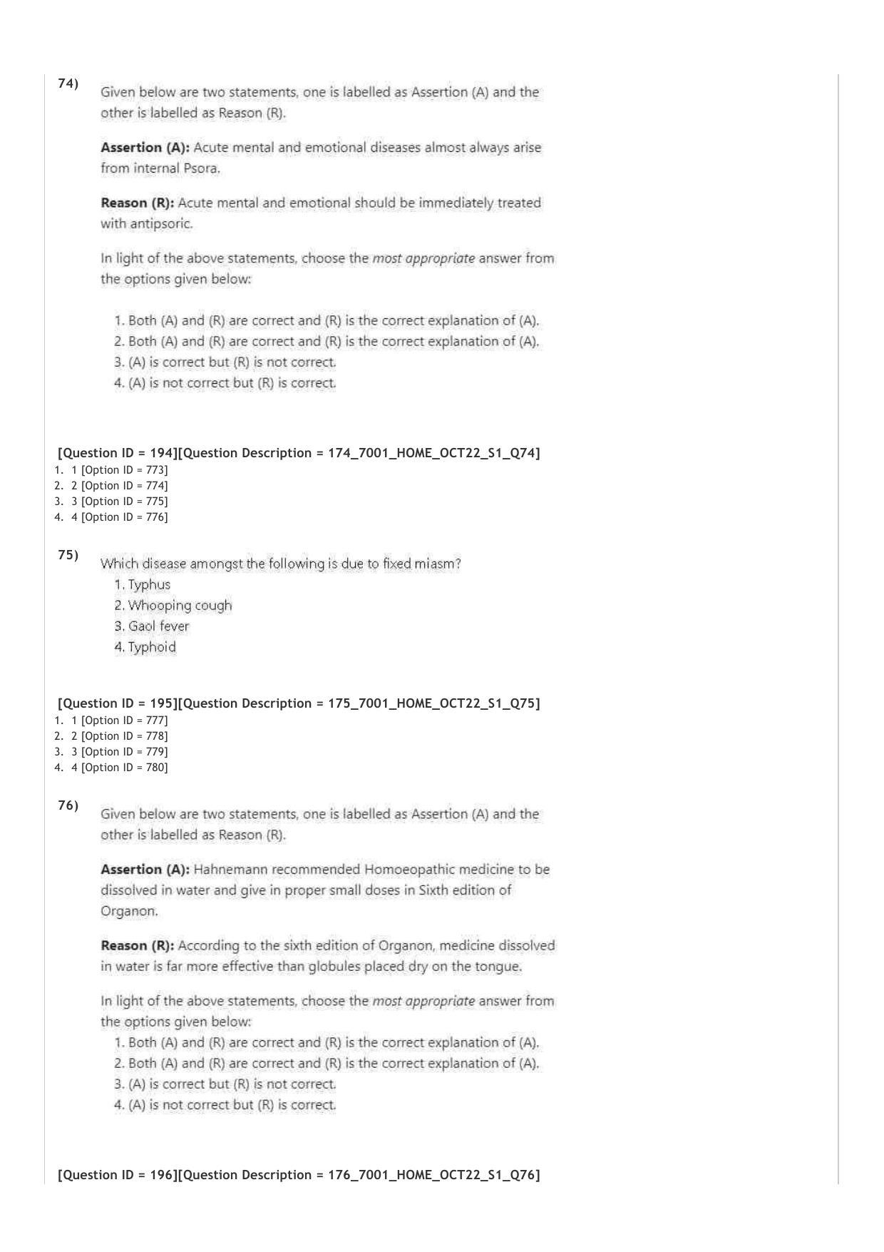 AIAPGET 2022 Homeopathy Question Paper - Page 27