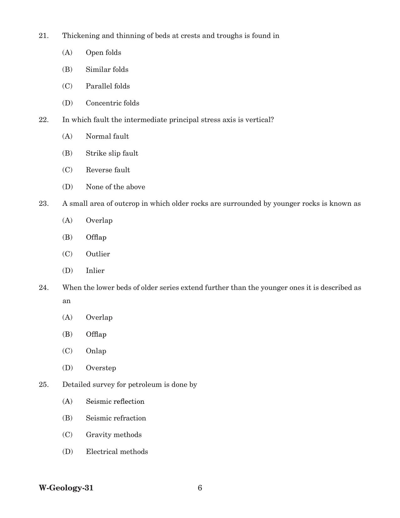Odisha CPET 2022 GEOLOGY Question Paper - Page 6