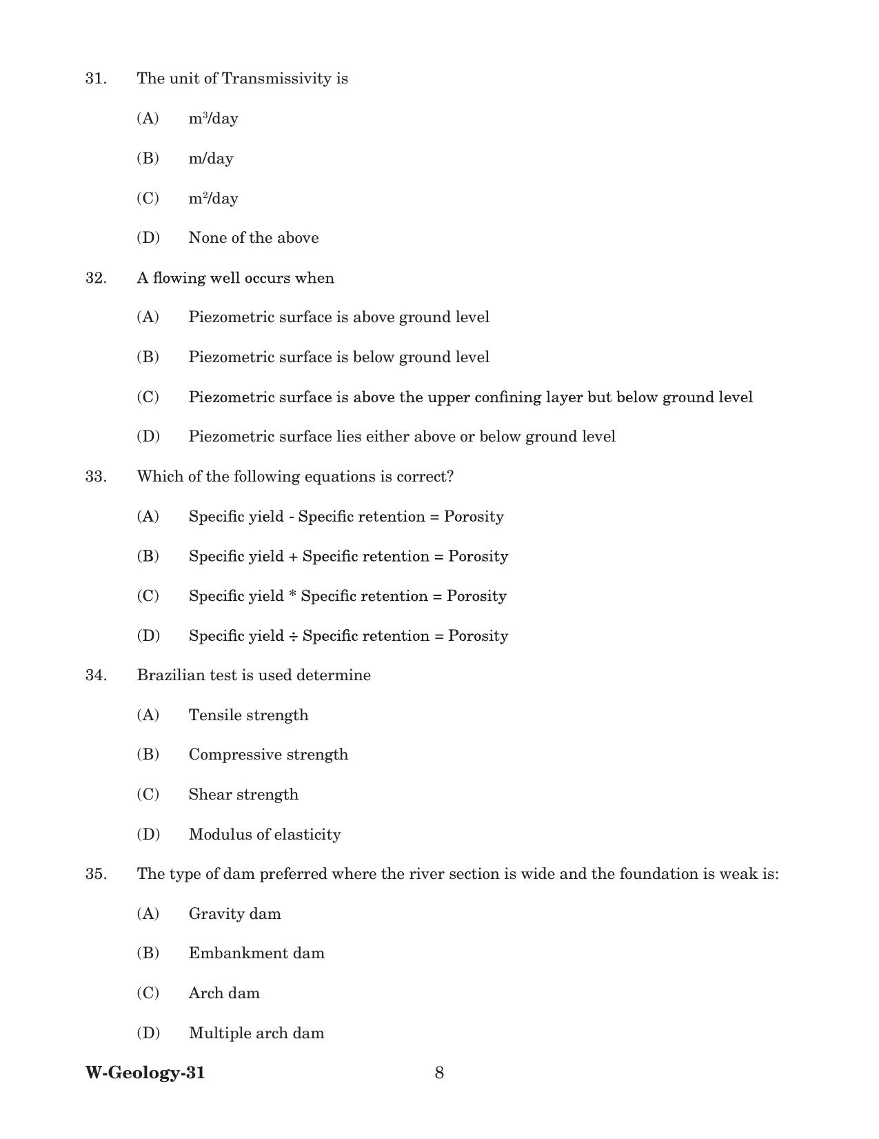Odisha CPET 2022 GEOLOGY Question Paper - Page 8
