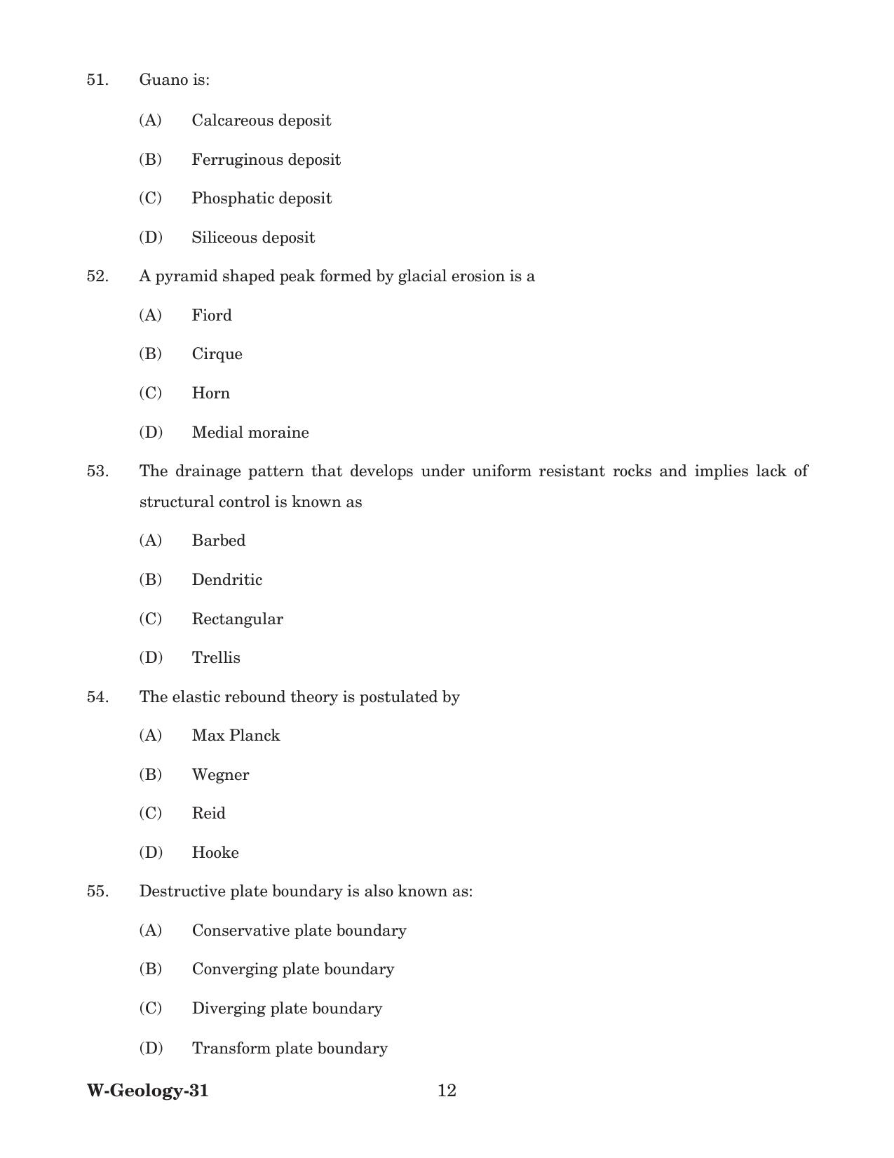 Odisha CPET 2022 GEOLOGY Question Paper - Page 12