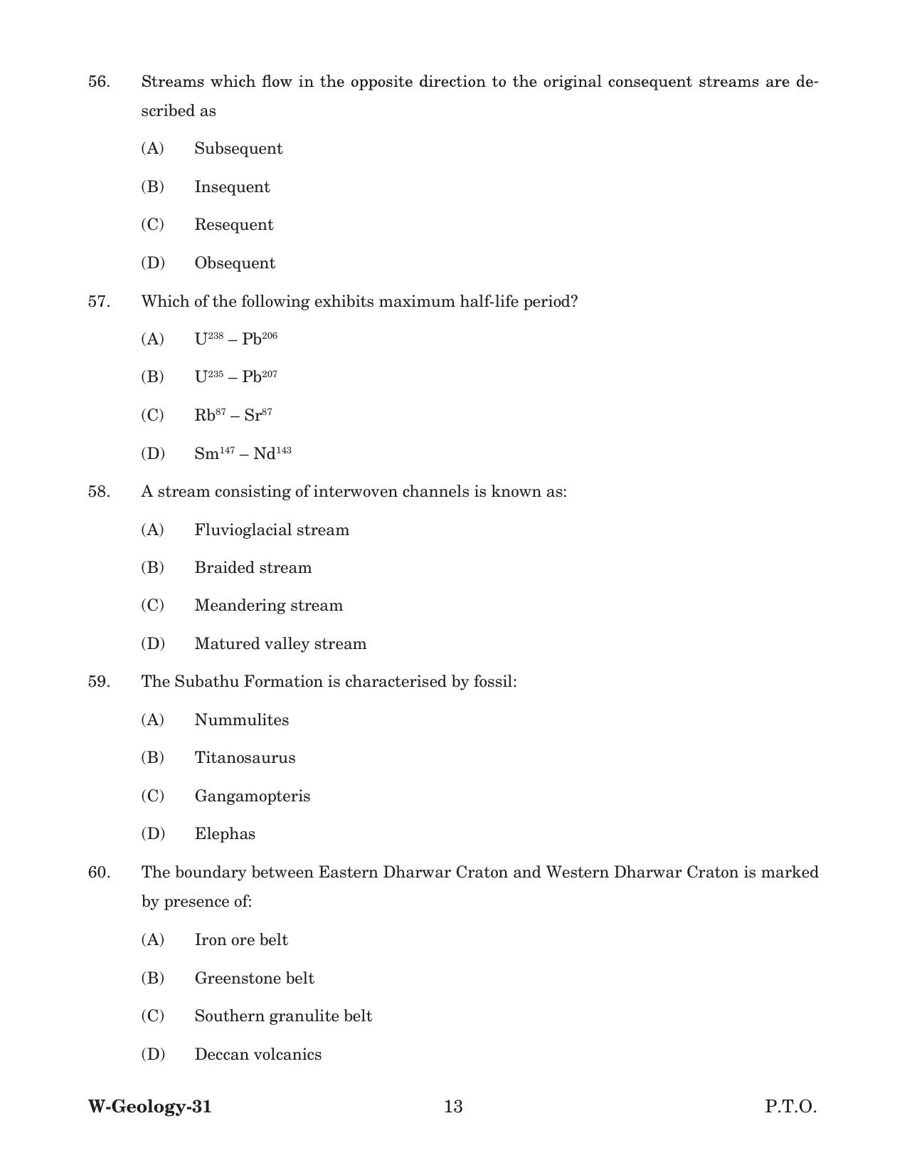 Odisha CPET 2022 GEOLOGY Question Paper - Page 13