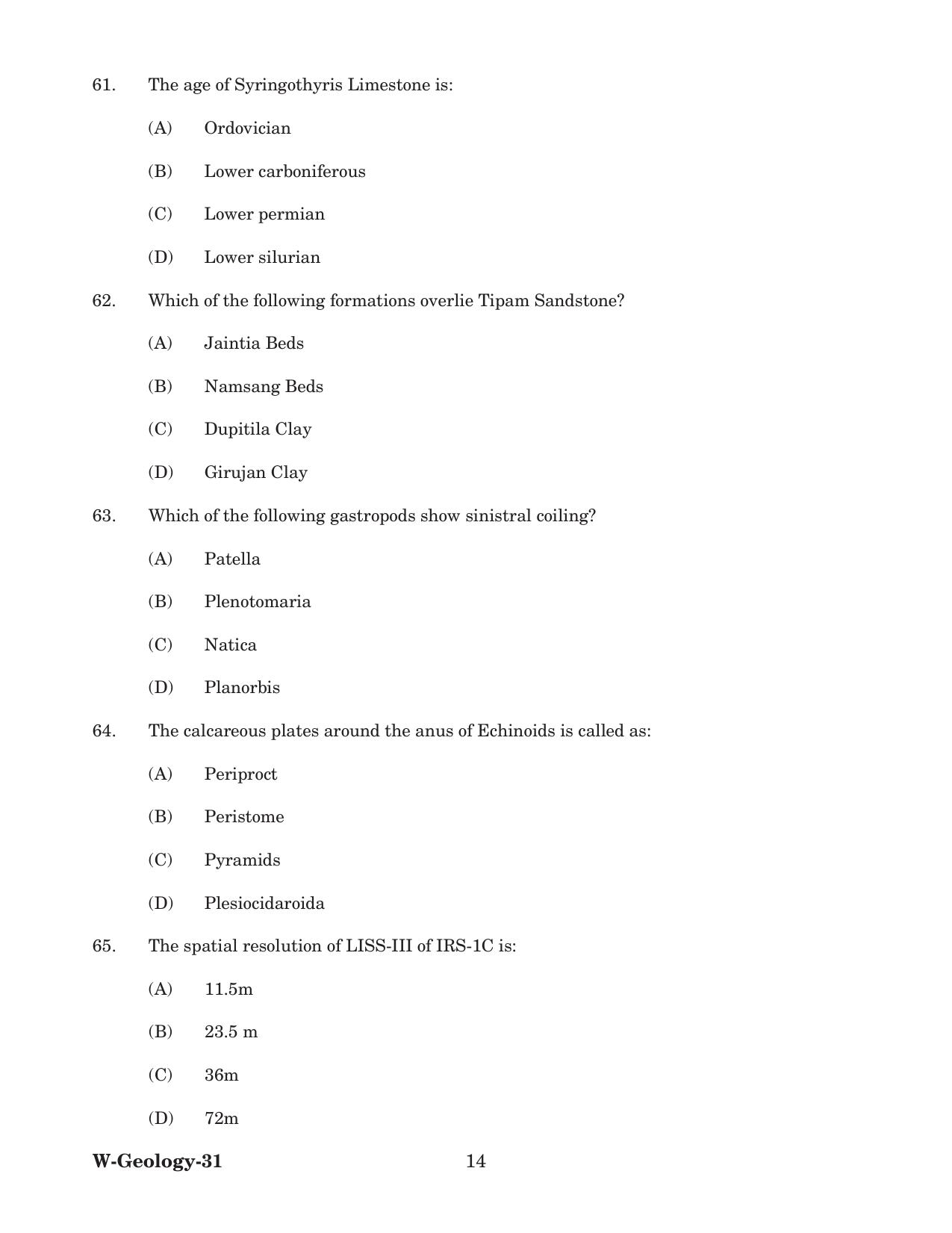 Odisha CPET 2022 GEOLOGY Question Paper - Page 14