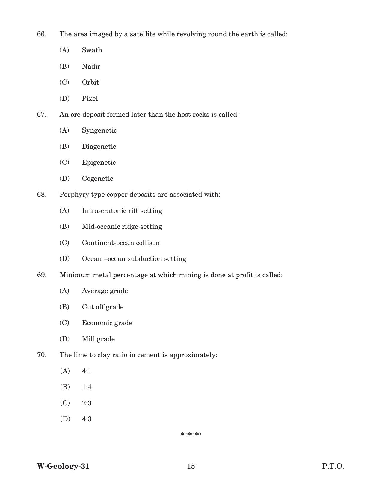 Odisha CPET 2022 GEOLOGY Question Paper - Page 15