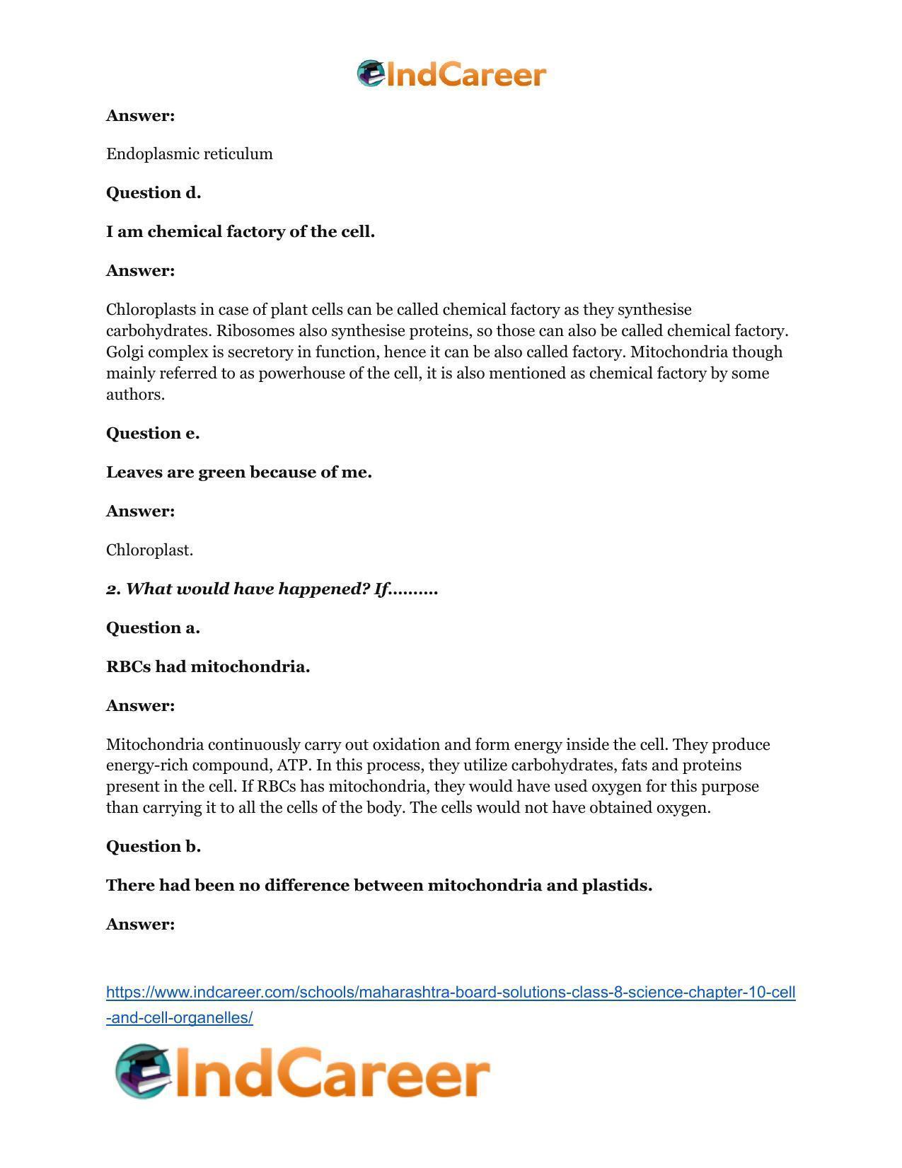 Maharashtra Board Solutions Class 8-Science: Chapter 10- Cell and Cell Organelles - Page 3