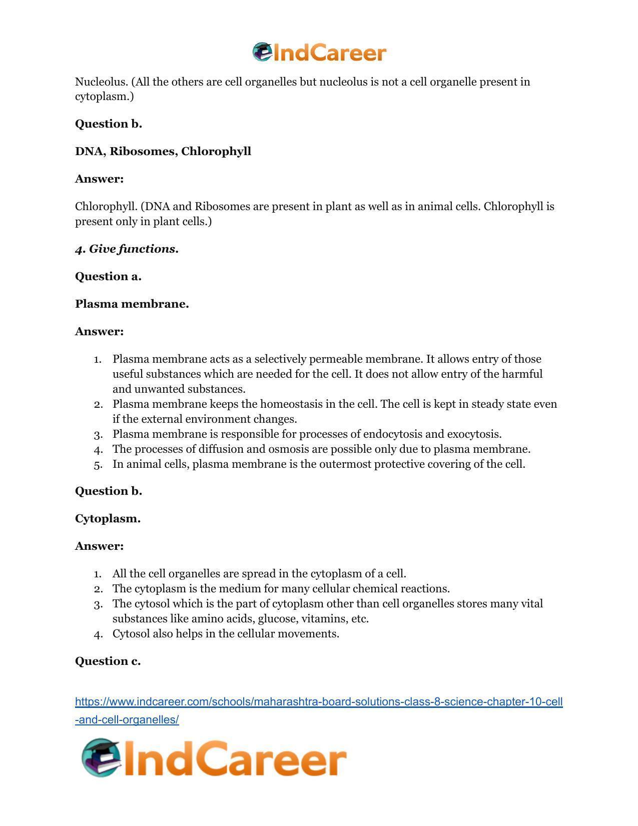 Maharashtra Board Solutions Class 8-Science: Chapter 10- Cell and Cell Organelles - Page 5