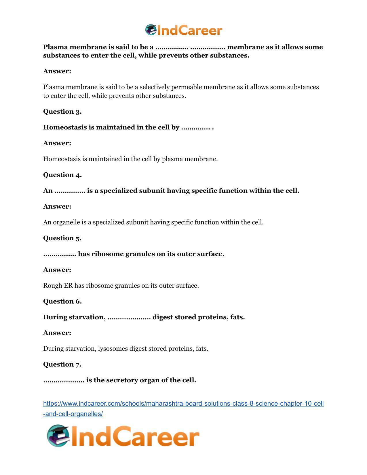 Maharashtra Board Solutions Class 8-Science: Chapter 10- Cell and Cell Organelles - Page 10