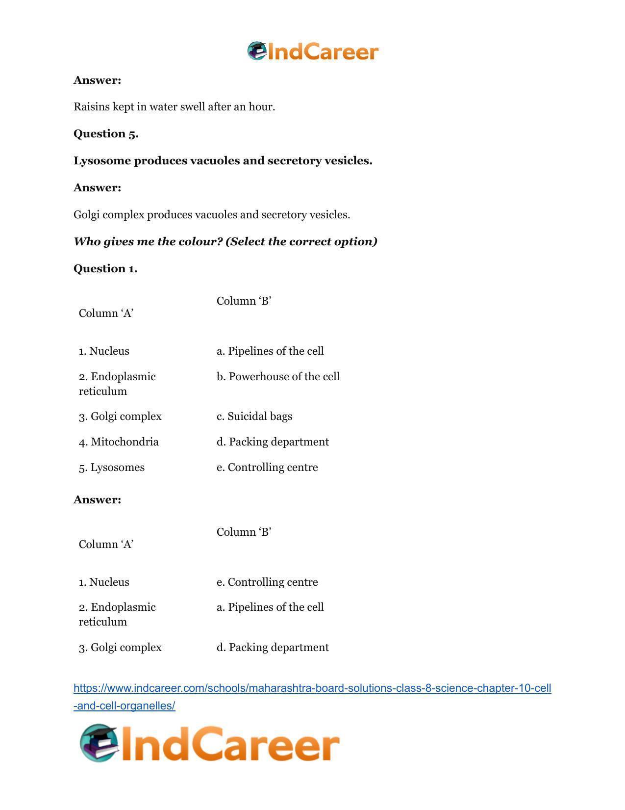 Maharashtra Board Solutions Class 8-Science: Chapter 10- Cell and Cell Organelles - Page 12