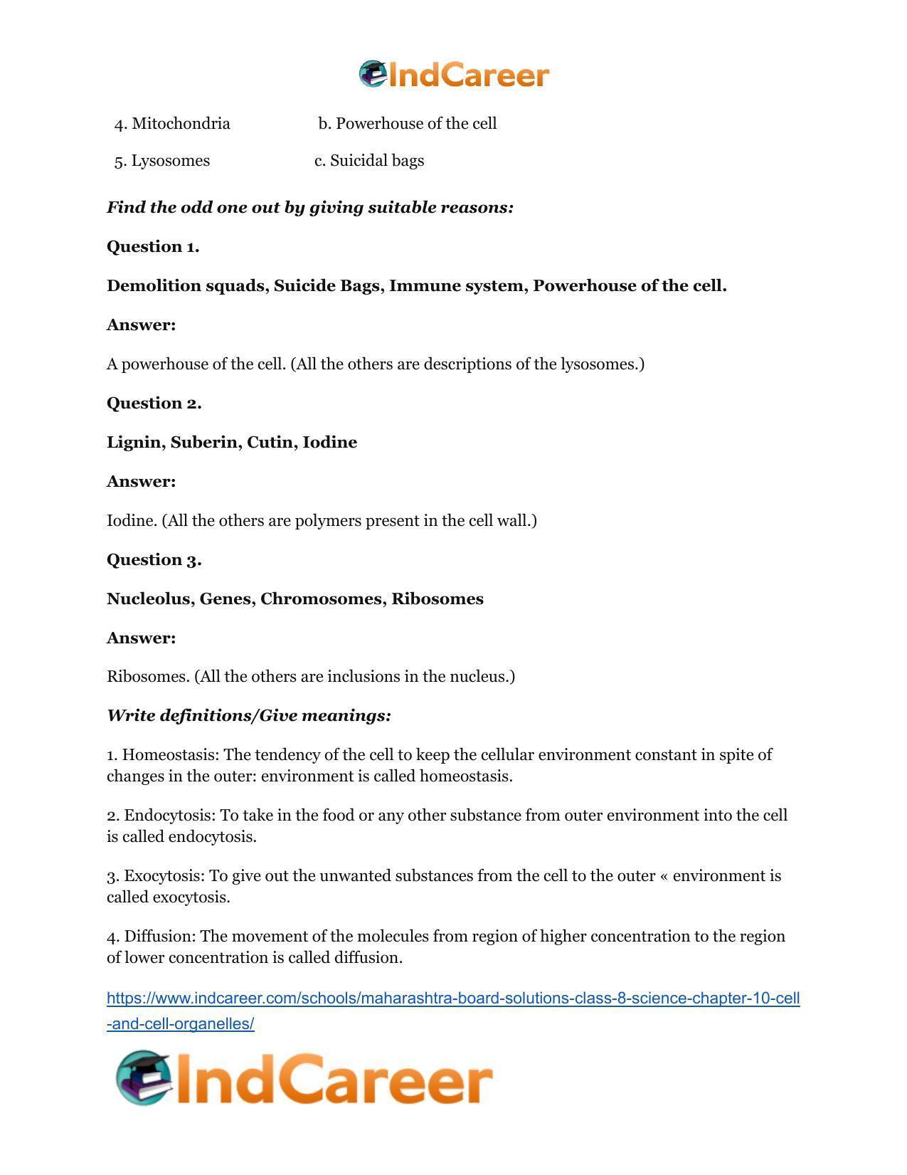 Maharashtra Board Solutions Class 8-Science: Chapter 10- Cell and Cell Organelles - Page 13