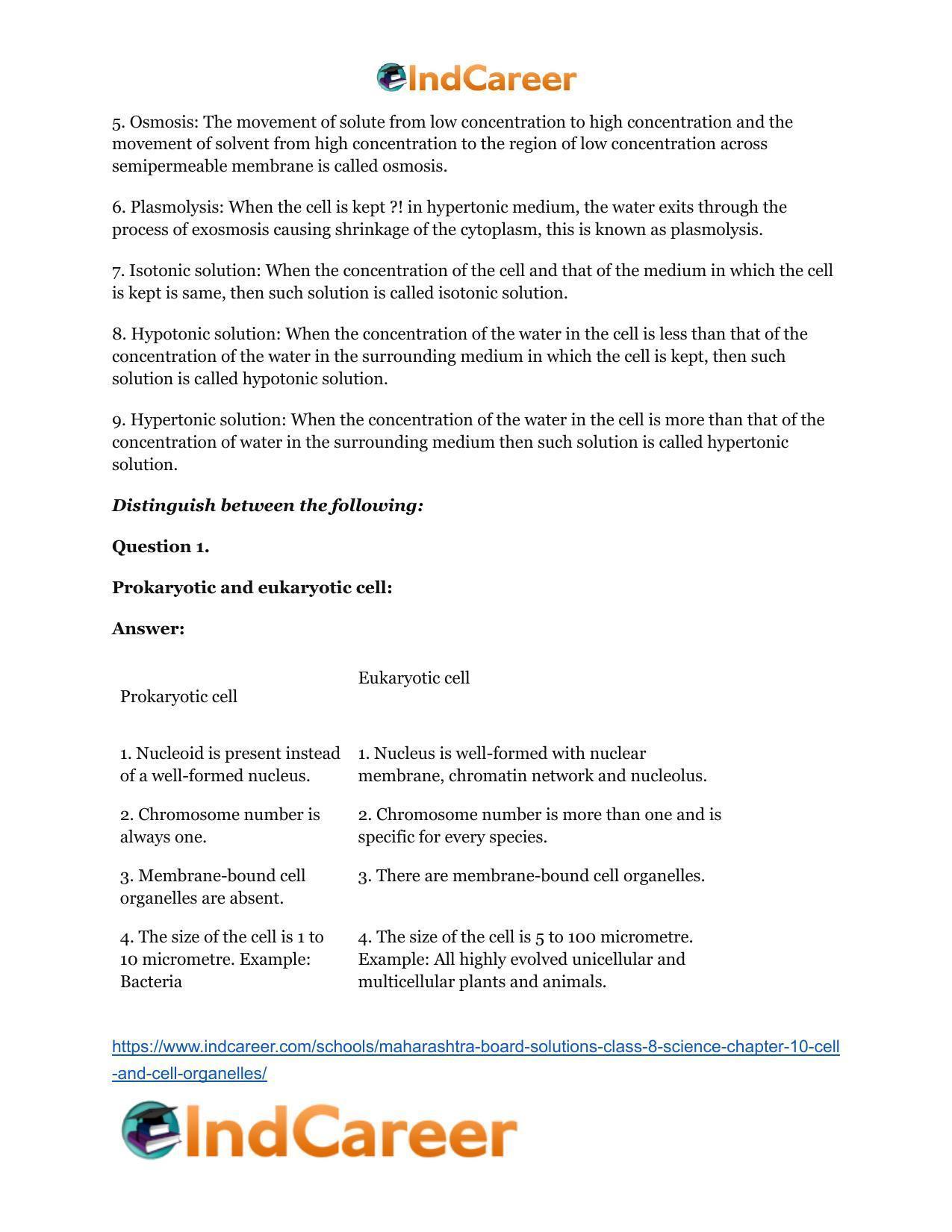Maharashtra Board Solutions Class 8-Science: Chapter 10- Cell and Cell Organelles - Page 14