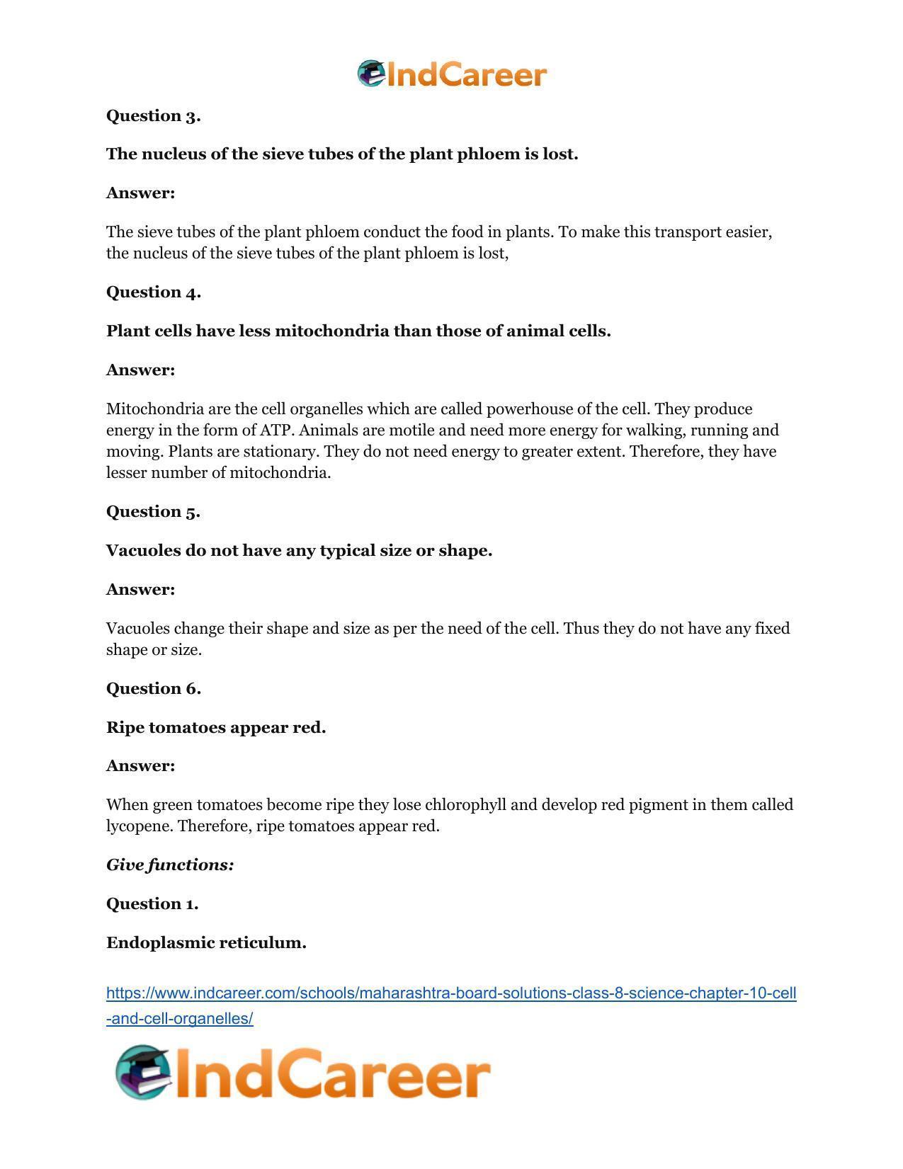 Maharashtra Board Solutions Class 8-Science: Chapter 10- Cell and Cell Organelles - Page 18