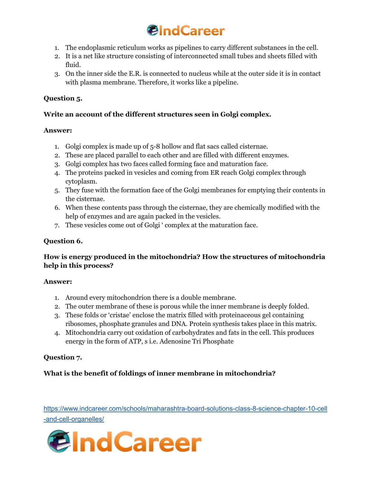 Maharashtra Board Solutions Class 8-Science: Chapter 10- Cell and Cell Organelles - Page 22