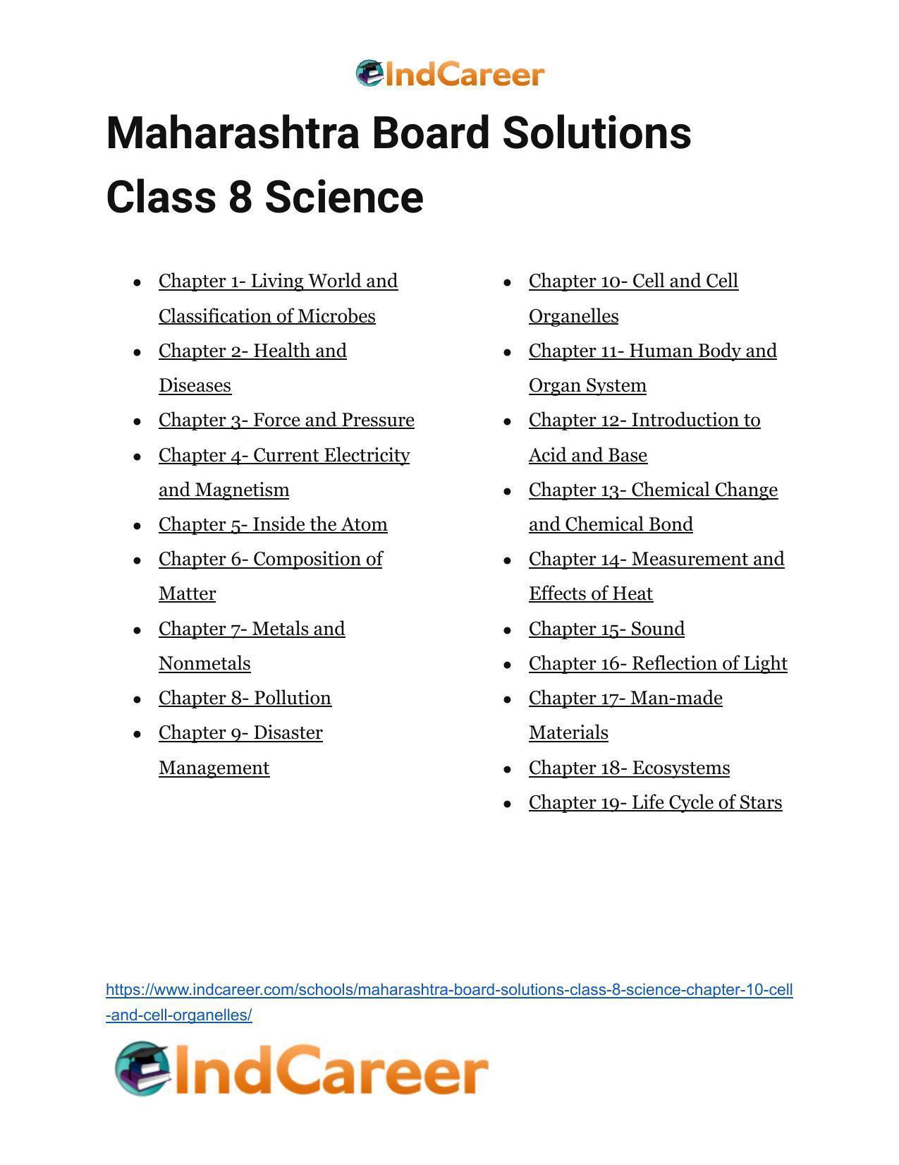 Maharashtra Board Solutions Class 8-Science: Chapter 10- Cell and Cell Organelles - Page 29