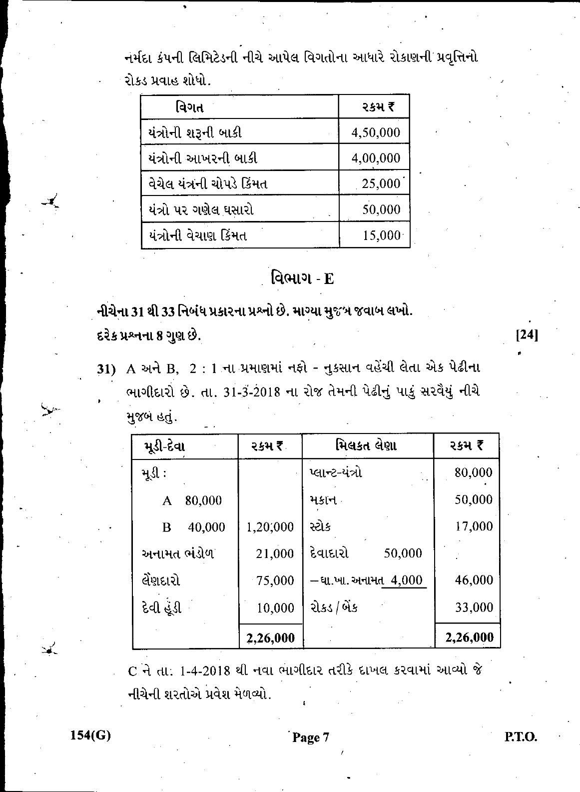 Gujarat Board Class 12th Question Paper March 2019: 154 (GHE) - Page 7