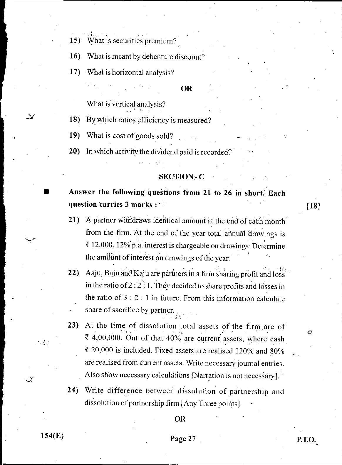 Gujarat Board Class 12th Question Paper March 2019: 154 (GHE) - Page 26