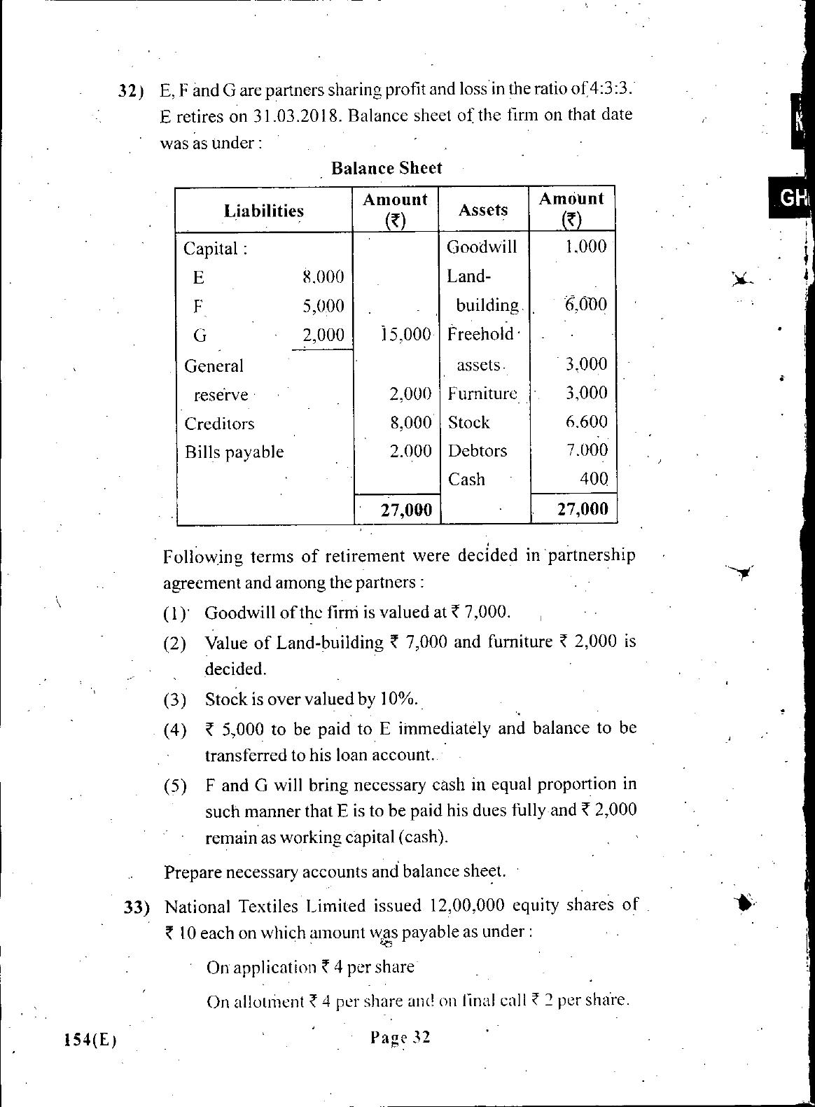 Gujarat Board Class 12th Question Paper March 2019: 154 (GHE) - Page 31