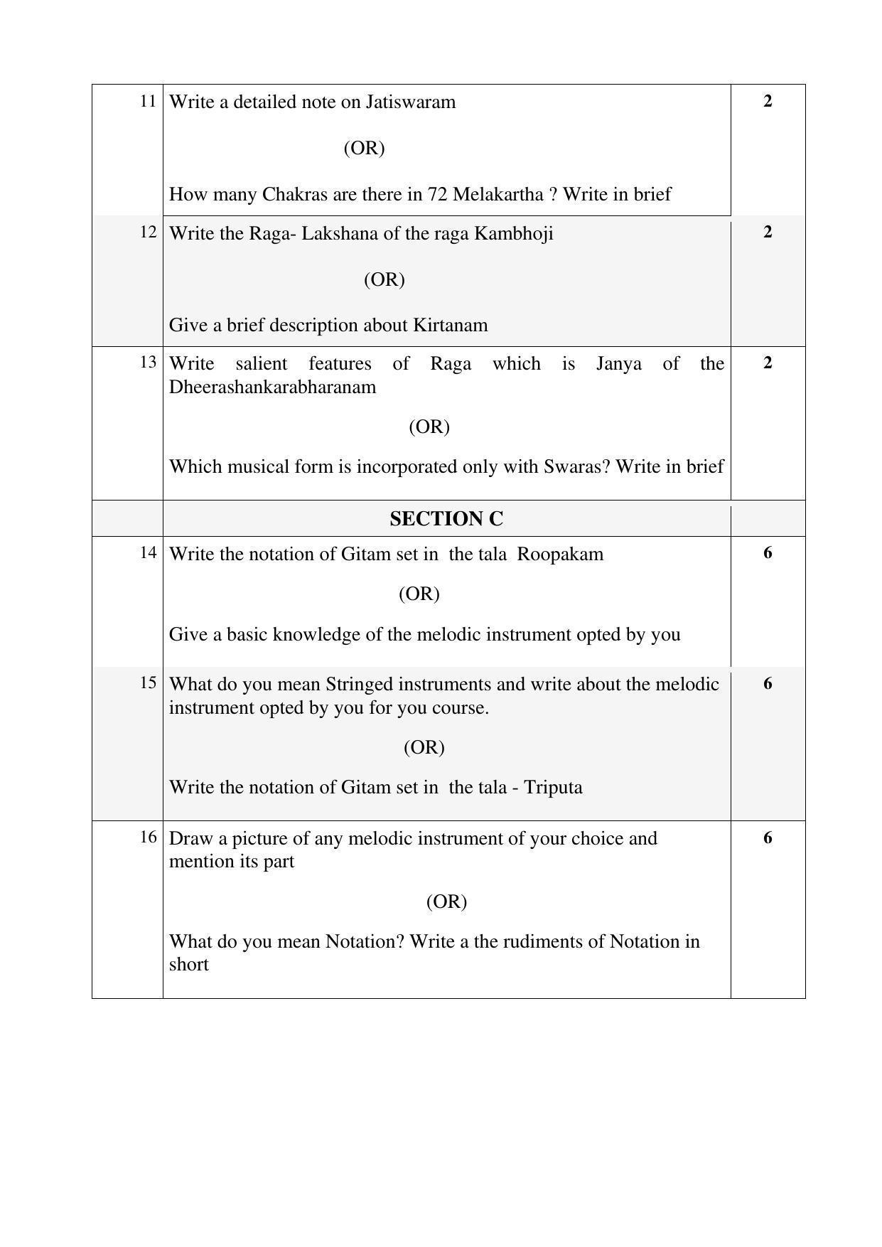 CBSE Class 10 Carnatic Music-Melodic Instruments Sample Papers 2023 - Page 3