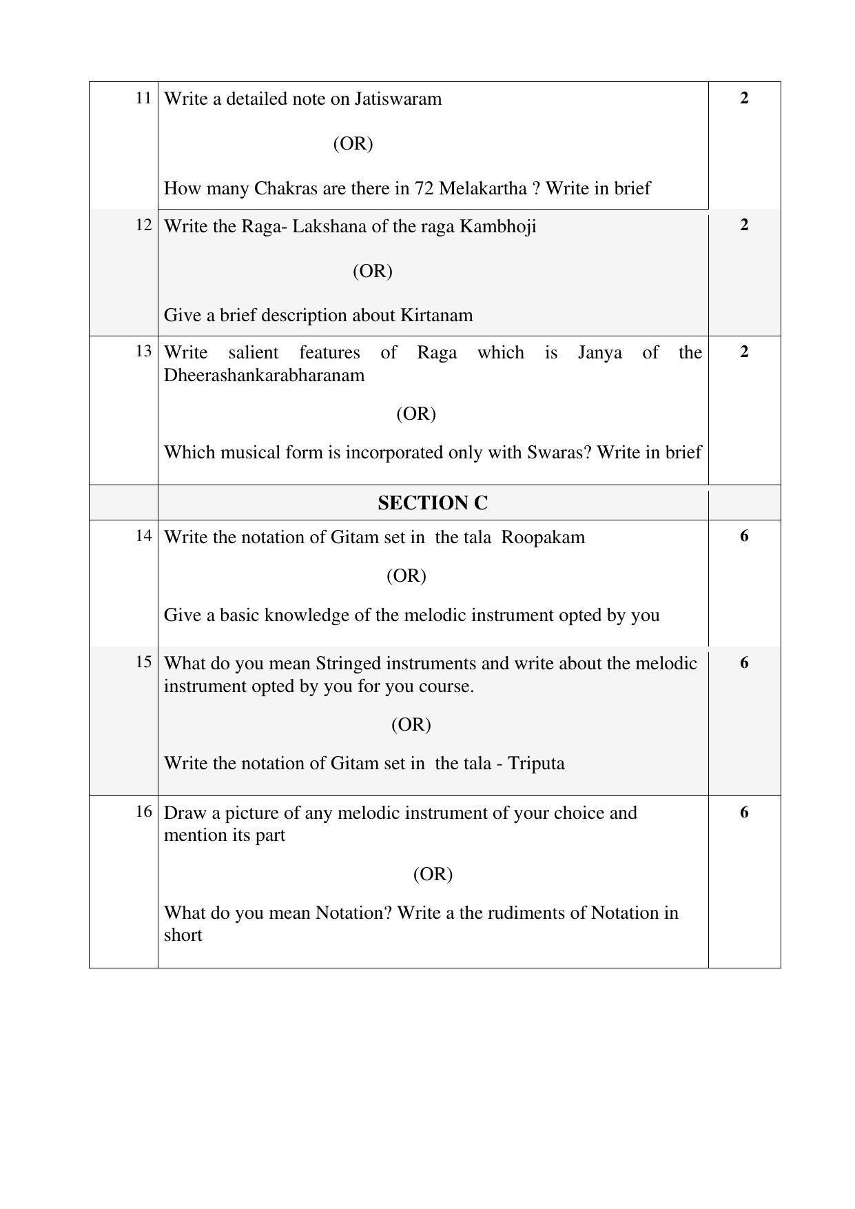 CBSE Class 10 Carnatic Music-Melodic Instruments Sample Papers 2023 - Page 3