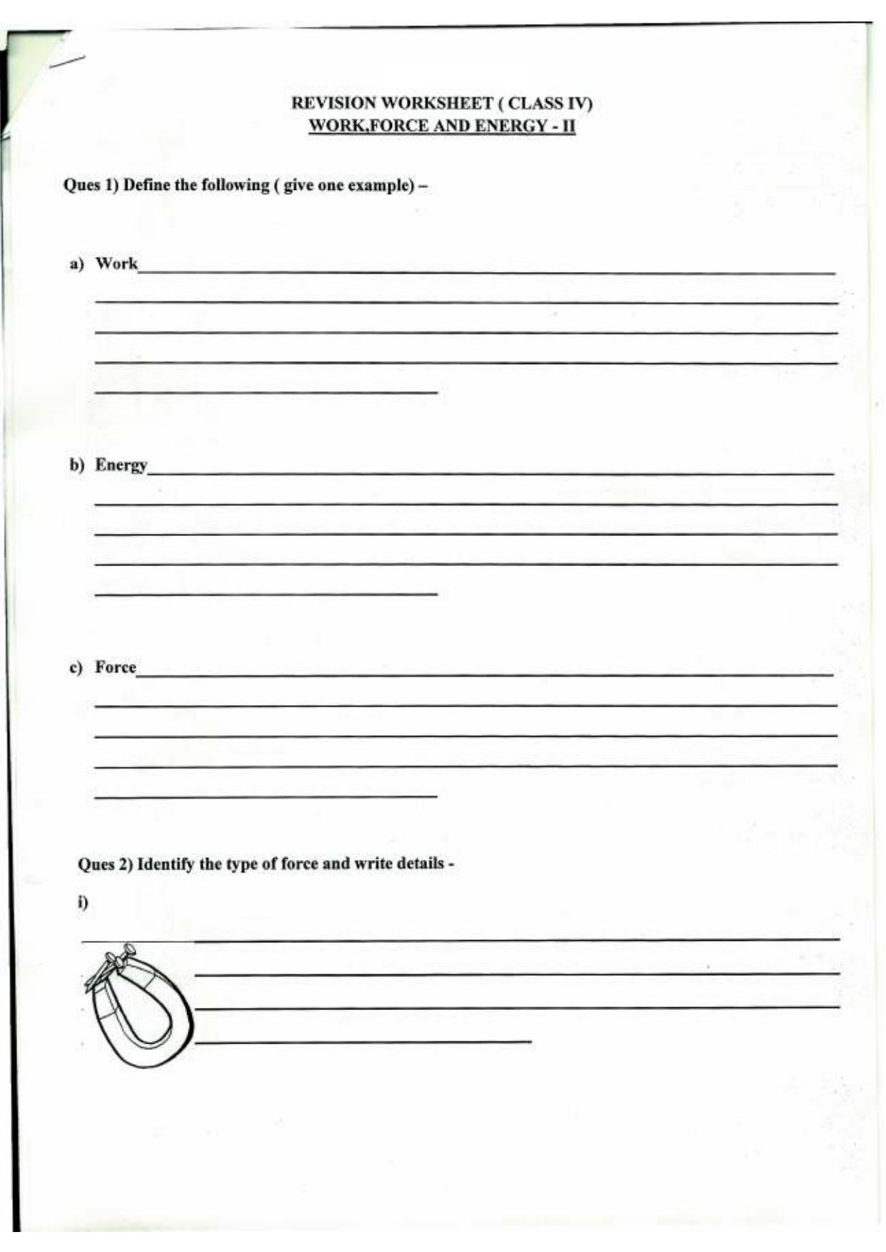 Worksheet for Class 4 Environmental Studies Assignment 7 - Page 1
