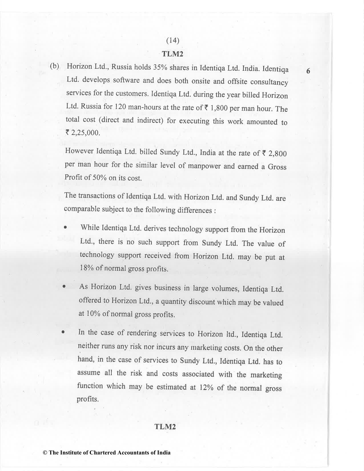 CA Final Jan 2021 Question Paper - Paper 7 – Direct Tax Laws and International Taxation - Page 14